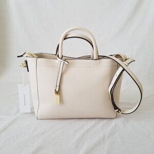 NWT! Doris & Jacky Beige Tote Shoulder Bag w/Gold-Tone Hdwr and Detachable Strap